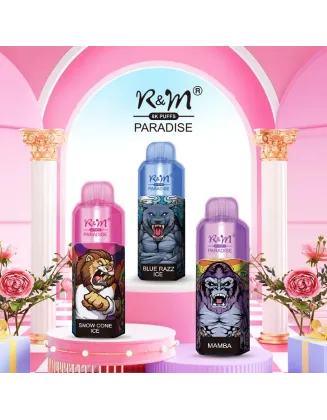 Original R&M Paradise 8000 puffs 15ml Vape Pen with RGB light Device Kit (Free Shipping)